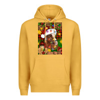 Mustard Christmas horse Premium Hoodie - Artiststas