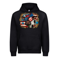 Black 4th of july cow Urban Hoodie - Jasminsmagicworld