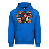 Cobalt 4th of july cow Urban Hoodie - Jasminsmagicworld