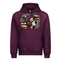 Mauve Wine 4th of july cow Urban Hoodie - Jasminsmagicworld