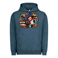 Pigment Midnight Navy 4th of july cow Urban Hoodie - Jasminsmagicworld