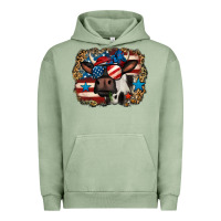 Pigment Oil Green 4th of july cow Urban Hoodie - Jasminsmagicworld