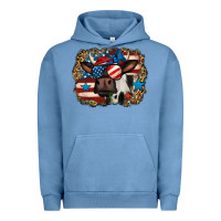 Pigment Pebble Blue 4th of july cow Urban Hoodie - Jasminsmagicworld