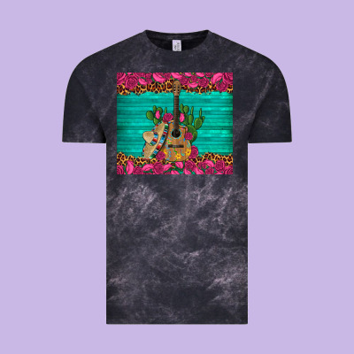 Mexican Guitar Roses Cactus Sombrero Vintage Tee Designed By Artiststas