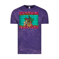 Cloud Purple mexican guitar roses cactus sombrero Vintage Tee - Artiststas