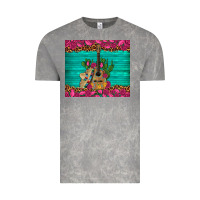 Cloud Rock mexican guitar roses cactus sombrero Vintage Tee - Artiststas