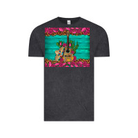 Vintage Black mexican guitar roses cactus sombrero Vintage Tee - Artiststas