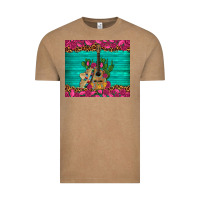 Vintage Coffee mexican guitar roses cactus sombrero Vintage Tee - Artiststas