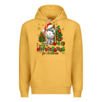 Mustard i want a hippopotamus for christmas Premium Hoodie - AdoDesignShop