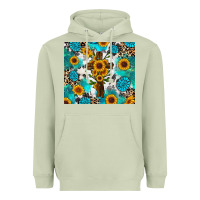 Matcha sunflower cross cowhide gemstones Heavyweight Hoodie - RanaPortraitStore