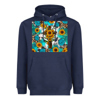 Navy sunflower cross cowhide gemstones Heavyweight Hoodie - RanaPortraitStore