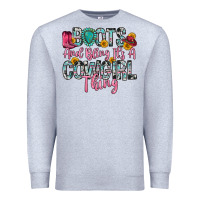 Heather Grey boots and bling it s a cowgirl thing Premium Sweatshirt - Zillion Design Studio