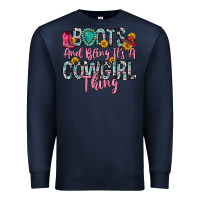 Navy boots and bling it s a cowgirl thing Premium Sweatshirt - Zillion Design Studio