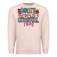 Pale Pink boots and bling it s a cowgirl thing Premium Sweatshirt - Zillion Design Studio
