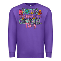 Purple boots and bling it s a cowgirl thing Premium Sweatshirt - Zillion Design Studio