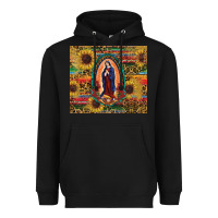 Black sunflower serape lady of guadalupe Heavyweight Hoodie - RanaPortraitStore