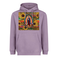 Lavender sunflower serape lady of guadalupe Heavyweight Hoodie - RanaPortraitStore