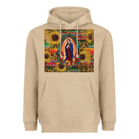Mushroom sunflower serape lady of guadalupe Heavyweight Hoodie - RanaPortraitStore