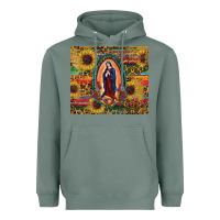 Sage sunflower serape lady of guadalupe Heavyweight Hoodie - RanaPortraitStore