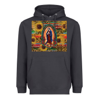 Smoke sunflower serape lady of guadalupe Heavyweight Hoodie - RanaPortraitStore