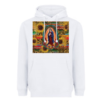 White sunflower serape lady of guadalupe Heavyweight Hoodie - RanaPortraitStore
