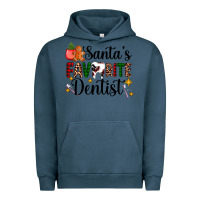Pigment Midnight Navy santa's favorite dentist Urban Hoodie - AdoDesignShop