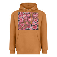 Meerkat valentines day hearts with leopard and cowhide Heavyweight Hoodie - RanaPortraitStore