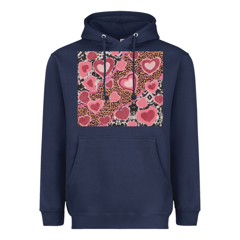 Valentines Day Hearts With Leopard And Cowhide Heavyweight Hoodie by RanaPortraitStore | Teevron