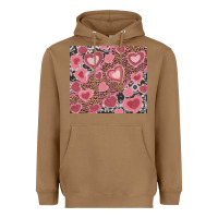 Toasted Coconut valentines day hearts with leopard and cowhide Heavyweight Hoodie - RanaPortraitStore