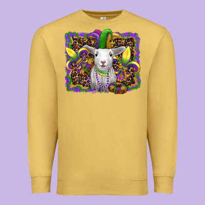 Mardi Gras Baby Sheep King Cake Fleur De Lis Premium Sweatshirt Designed By Ranaportraitstore
