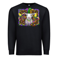 Black mardi gras baby sheep king cake fleur de lis Premium Sweatshirt - RanaPortraitStore