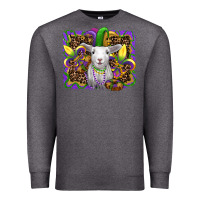 Charcoal Heather mardi gras baby sheep king cake fleur de lis Premium Sweatshirt - RanaPortraitStore