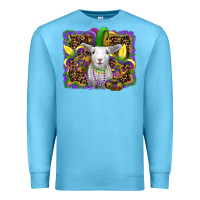 Ocean Blue mardi gras baby sheep king cake fleur de lis Premium Sweatshirt - RanaPortraitStore