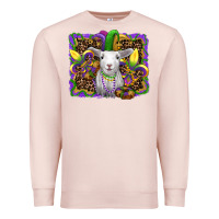 Pale Pink mardi gras baby sheep king cake fleur de lis Premium Sweatshirt - RanaPortraitStore