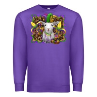Purple mardi gras baby sheep king cake fleur de lis Premium Sweatshirt - RanaPortraitStore