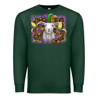 Sports Green mardi gras baby sheep king cake fleur de lis Premium Sweatshirt - RanaPortraitStore