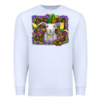 White mardi gras baby sheep king cake fleur de lis Premium Sweatshirt - RanaPortraitStore