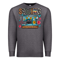 Charcoal Heather sewing life Premium Sweatshirt - Zillion Design Studio