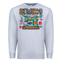 Heather Grey sewing life Premium Sweatshirt - Zillion Design Studio