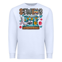White sewing life Premium Sweatshirt - Zillion Design Studio