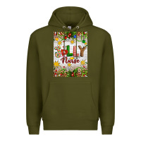 Army Green Christmas Jolly Nurse Premium Hoodie - Artiststas