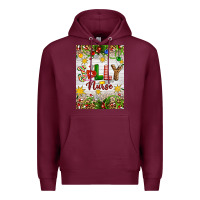 Burgundy Christmas Jolly Nurse Premium Hoodie - Artiststas