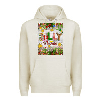 Oatmeal Heather Christmas Jolly Nurse Premium Hoodie - Artiststas
