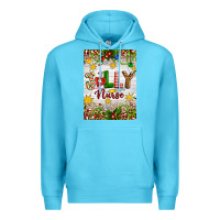 Ocean Blue Christmas Jolly Nurse Premium Hoodie - Artiststas