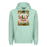 Seafoam Christmas Jolly Nurse Premium Hoodie - Artiststas