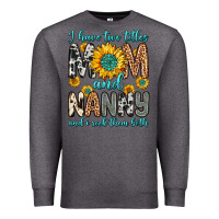 Charcoal Heather i have two titles mom and nanny and i rock them bo Premium Sweatshirt - Zillion Design Studio
