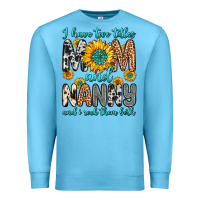 Ocean Blue i have two titles mom and nanny and i rock them bo Premium Sweatshirt - Zillion Design Studio