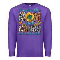 Purple i have two titles mom and nanny and i rock them bo Premium Sweatshirt - Zillion Design Studio