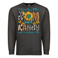 Smoke i have two titles mom and nanny and i rock them bo Premium Sweatshirt - Zillion Design Studio