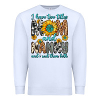 White i have two titles mom and nanny and i rock them bo Premium Sweatshirt - Zillion Design Studio